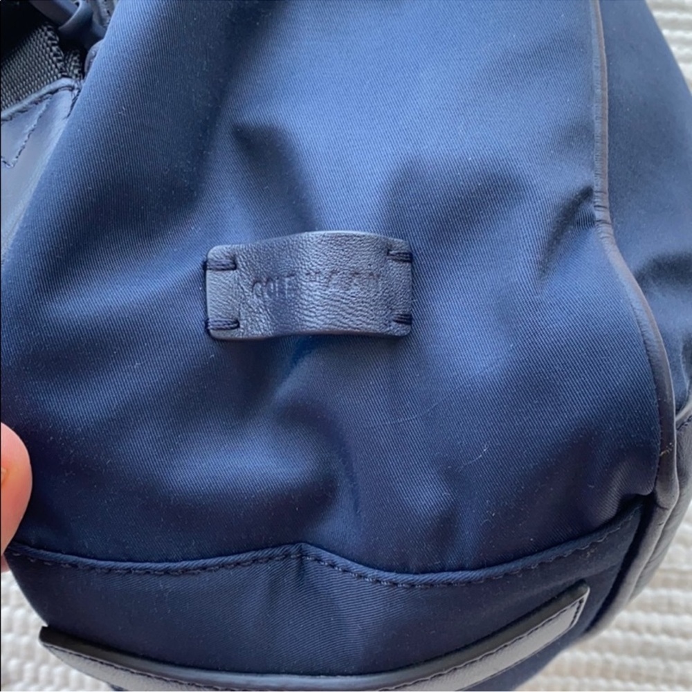 Cole Haan Zerogrand Nylon Backpack Navy Leather Trim Lightweight NWT - Picture 10 of 11
